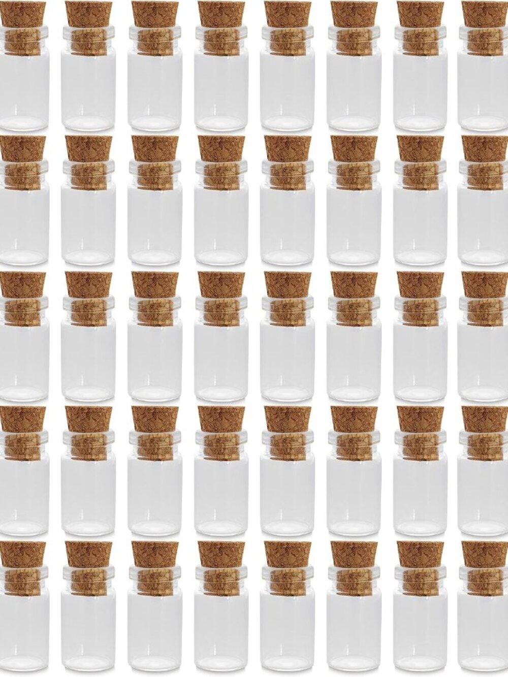 Clear Glass Jars Bottles 50 Pack Mini, Tiny, Cork Stoppers, Arts & Crafts, Proje